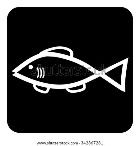 Fish icon on white background. Vector illustration.