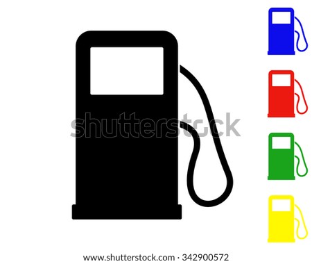 gas station icon - vector colored set