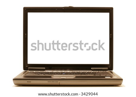 Widescreen Laptop isolated on pure white background (put your own text or image)