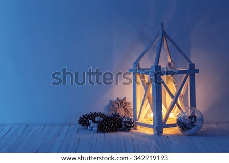 Christmas decor on  wooden table