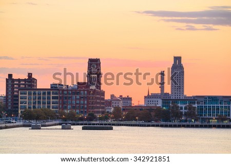 Skyline of Philadelphia, Pennsylvania at twilight