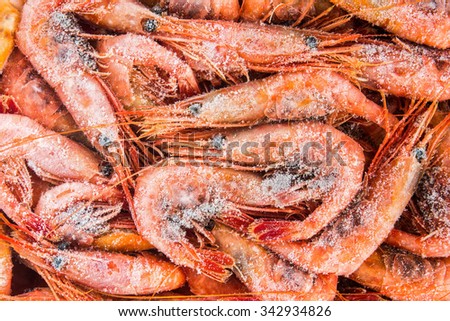 frozen shrimp in a box