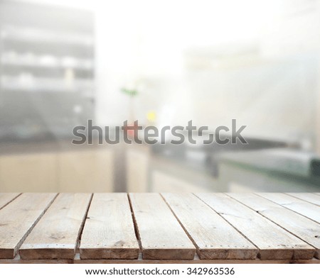 Table Top And Blur Interior of The Background