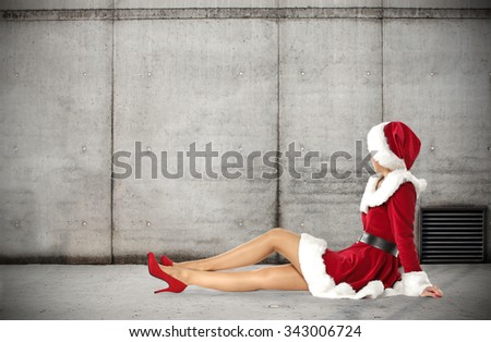 elf in red hat and long legs 