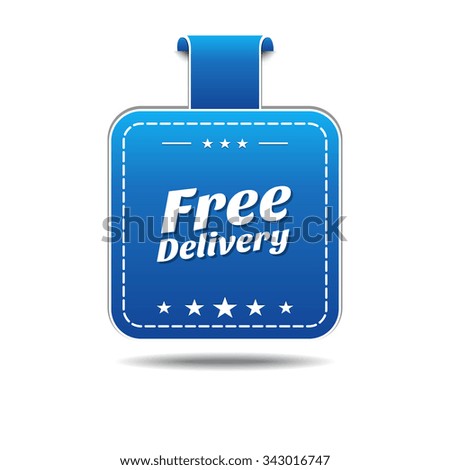 Free Delivery Blue Vector Icon Design