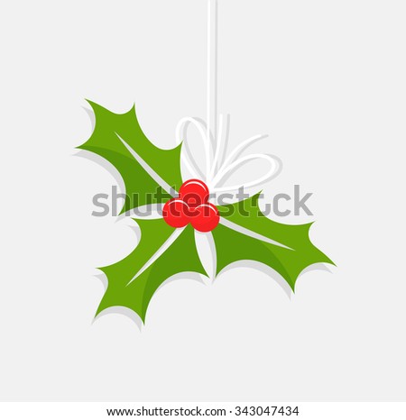 Holly berry Christmas ornament. Vector illustration
