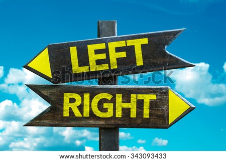 Left - Right signpost with sky background