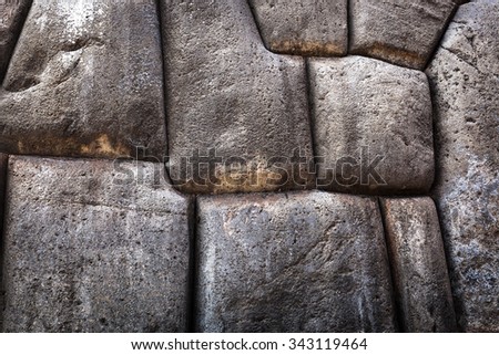 beautiful old Inca wall close up