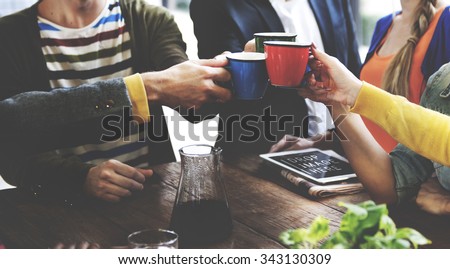 People Meeting Friendship Togetherness Coffee Shop Concept Royalty-Free Stock Photo #343130309