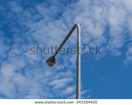 electricity post top with blue sky background
