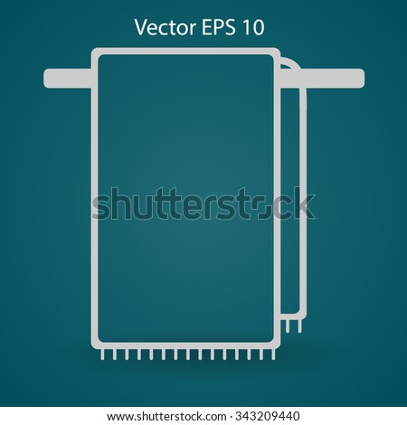 hanging towel rack vector icon