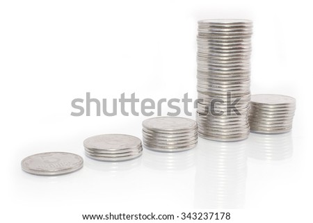 Coins diagram on a white background 