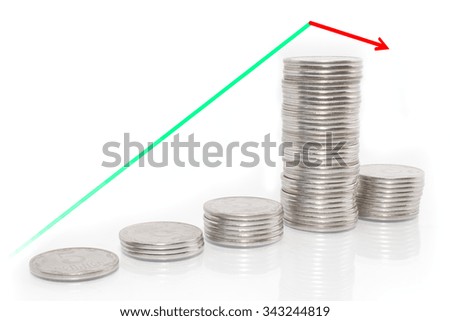 Coins diagram on a white background 