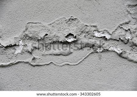 Concrete gray cracked wall as a grunge background