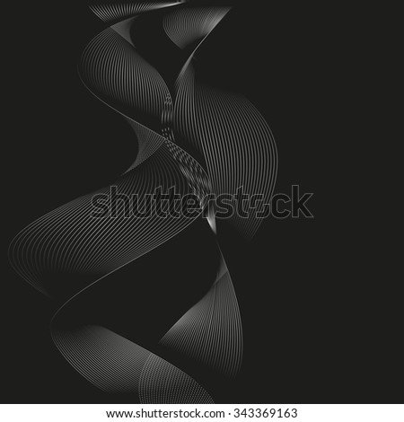 Abstract curved lines. Vector background