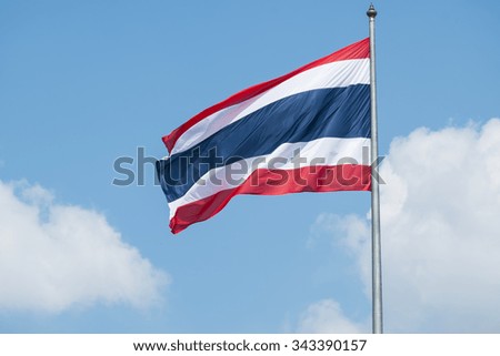 Thai flag in the sky