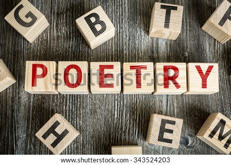 Wooden Blocks with the text: Poetry