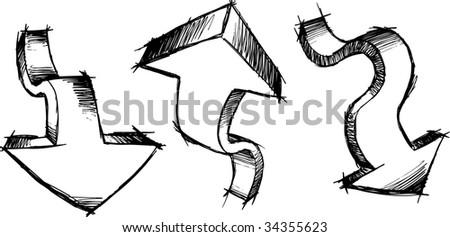 Sketchy Arrows Vector Illustration