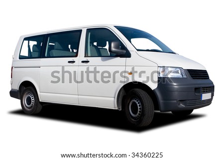 A Big Passenger Van Isolated on White Royalty-Free Stock Photo #34360225