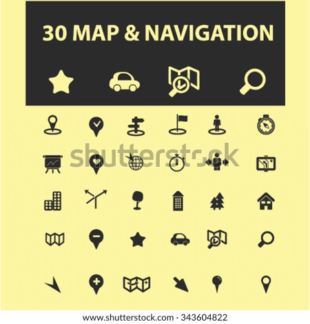 map, location, route  icons, signs vector concept set for infographics, mobile, website, application
