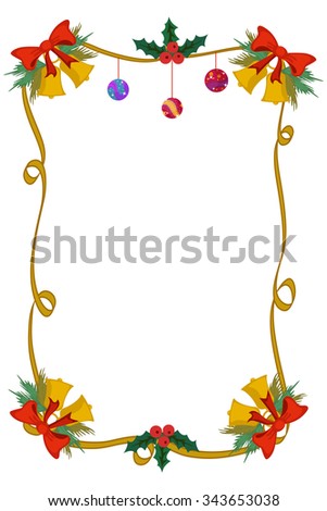 Merry Christmas celebration border and decoration frame in vector