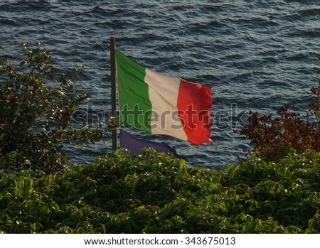 Italian flag at Varena, Italy