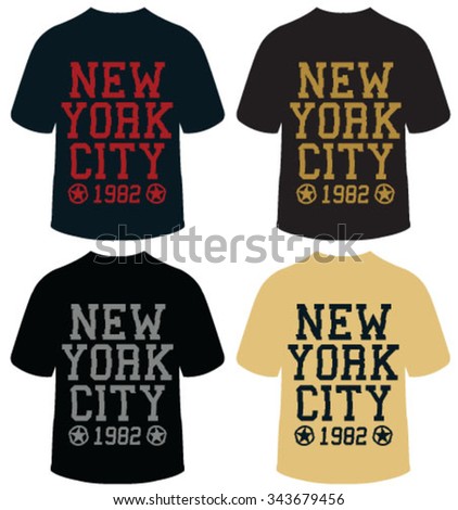 New York City vector print and varsity. For t-shirt or other uses in vector.