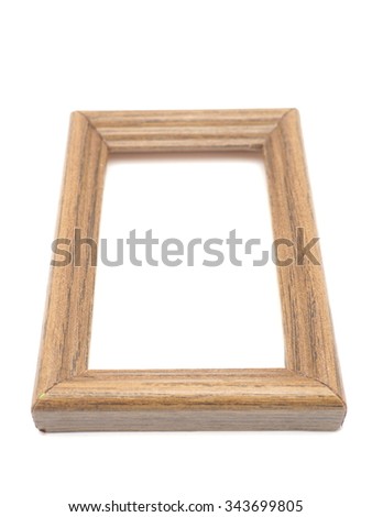 Wooden photo frame on a white background