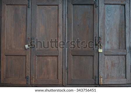 double old wood windows and lock