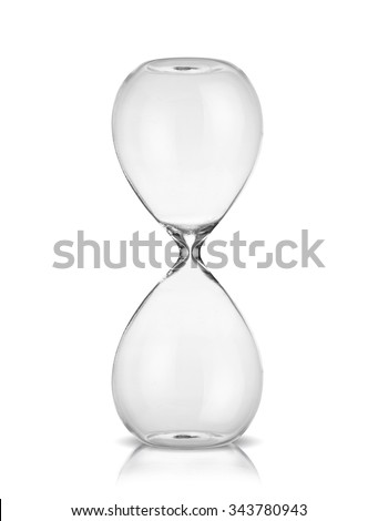 Empty hourglass isolated on white background Royalty-Free Stock Photo #343780943