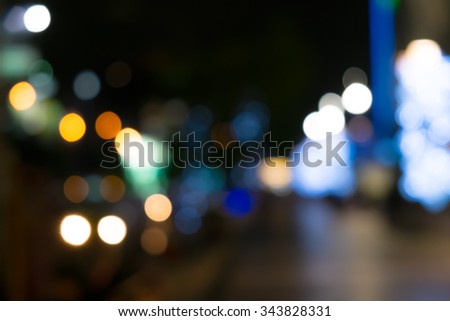 blurred night at the street of Bangkok