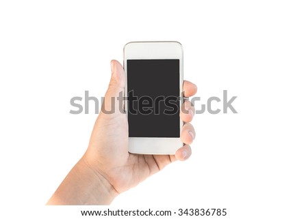 Hand holding smartphone for do something.