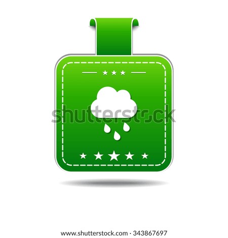 Rain Cloud Green Vector Icon Design