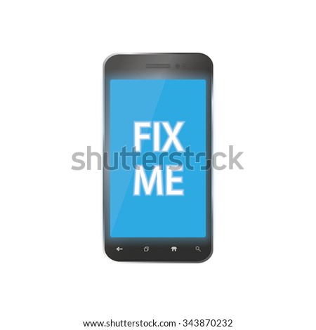 broken phone with a problem which ask you to fix him . Icon for repair smartphones