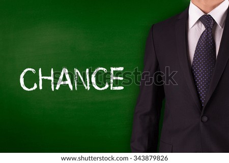CHANCE on Blackboard with businessman