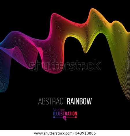 Abstract Rainbow Lines Design. Moving Colorful Lines Abstract Background for Posters / Flyers / Covers / Presentations/ Business Cards. Vector Illustration.