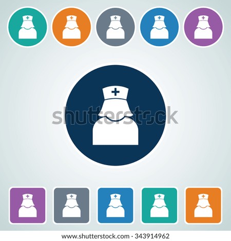 Icon of Nurse in Multi Color Circle & Square Shape. Eps-10.