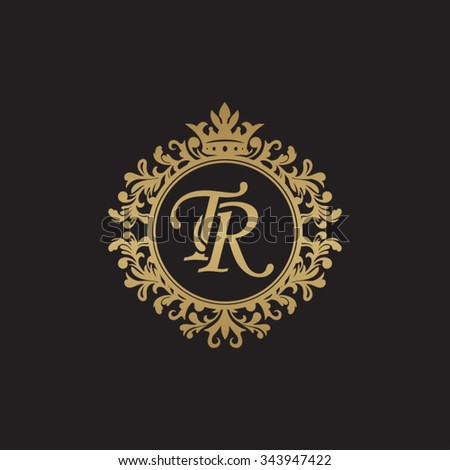 TR initial luxury ornament monogram logo