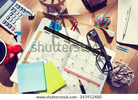 Calendar Planner Organization Management Remind Concept Royalty-Free Stock Photo #343952480