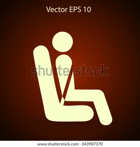 Flat passenger icon. Vector