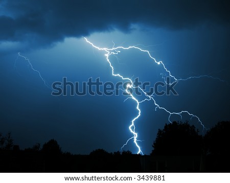 lightning strike in  the darkness