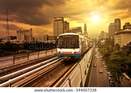Bangkok Skytrain BTS Royalty-Free Stock Photo #344007338