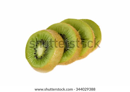 Kiwifruit Slice Isolated on a White Background.