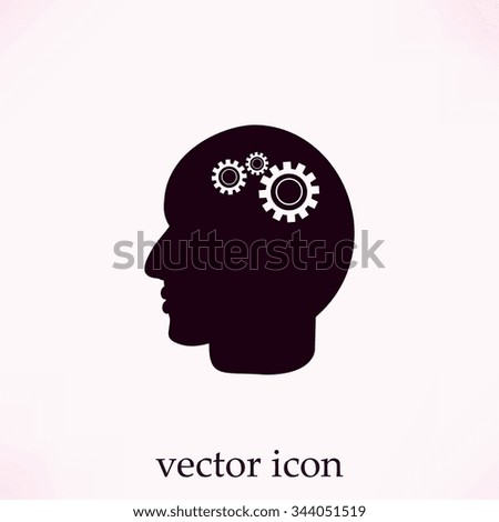 Pictograph of gear in head icon
