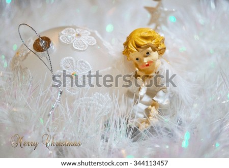 Pensive little angel - Christmas - selective focus