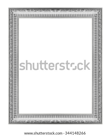 Picture Frames Silver black isolated on white background.