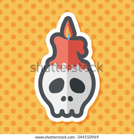 Skull flat icon with long shadow,eps10