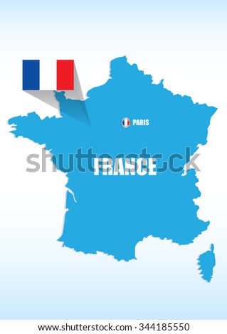 design french vector map with flags isolated