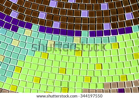 Decorative Colorful glass mosaic art and abstract wall background