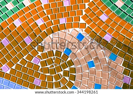 Decorative Colorful glass mosaic art and abstract wall background